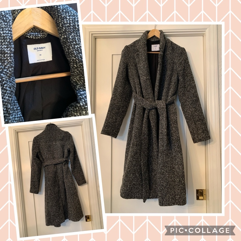 Old Navy Grey Maternity Coat Jacket, XS